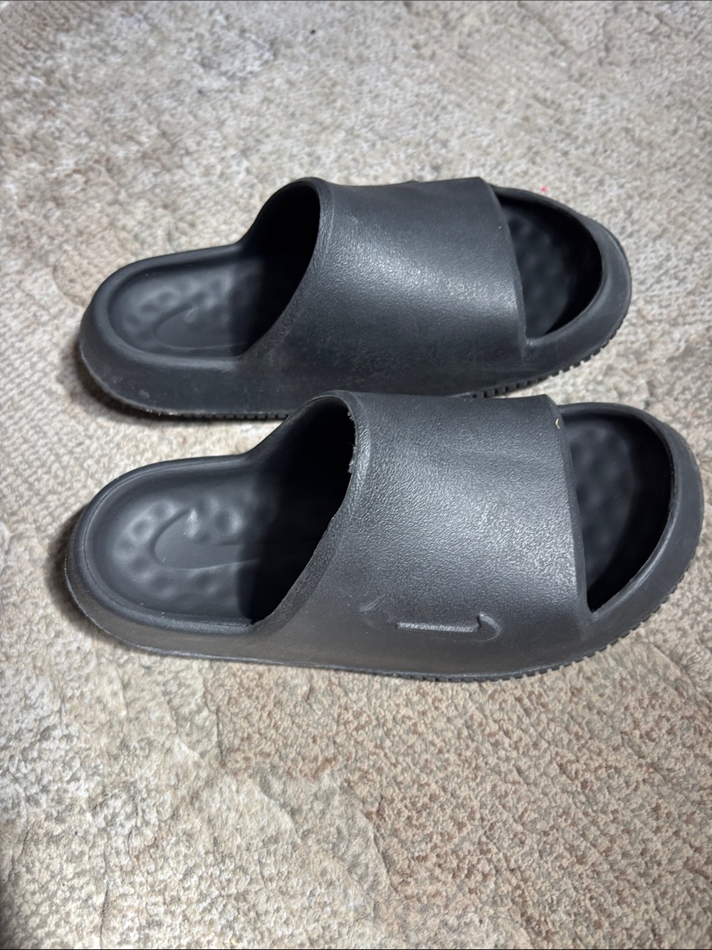 Kids Nike Calm Black Slides - size 1